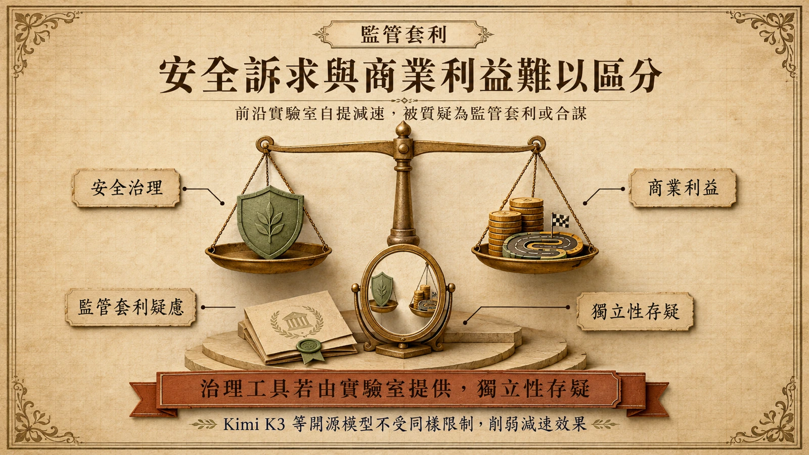 AI 公司必須在安全責任與商業競爭之間權衡，自我治理也面臨利益衝突。