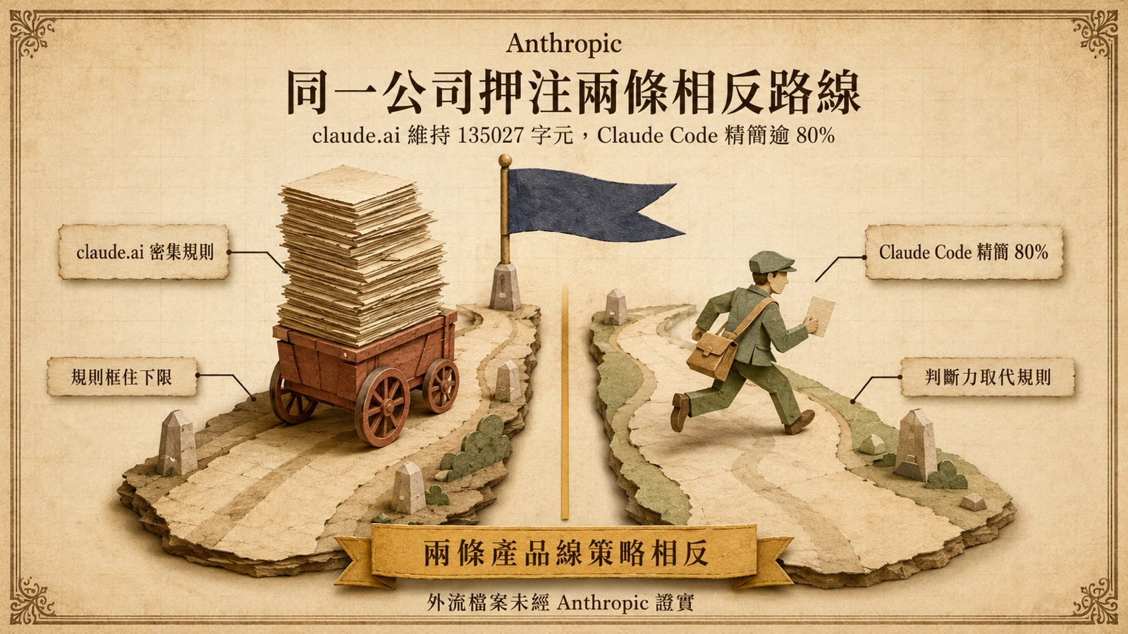 同一家公司下，舊版系統提示詞堆疊大量規則，新版則精簡成較短的指令。