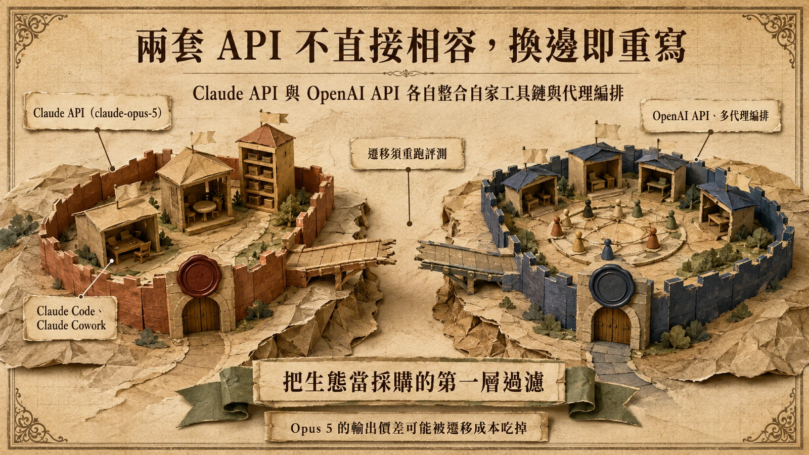 Claude 與 OpenAI 各自整合編碼、協作與訂閱生態，但兩套工具鏈之間缺乏直接遷移路徑。