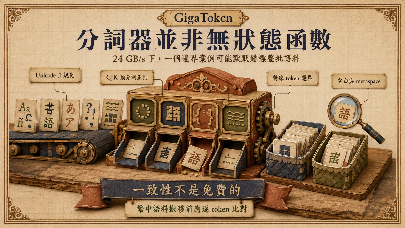 高速分詞器可能在中日韓文字上產生細微錯位，需逐項驗證 token 邊界是否正確。