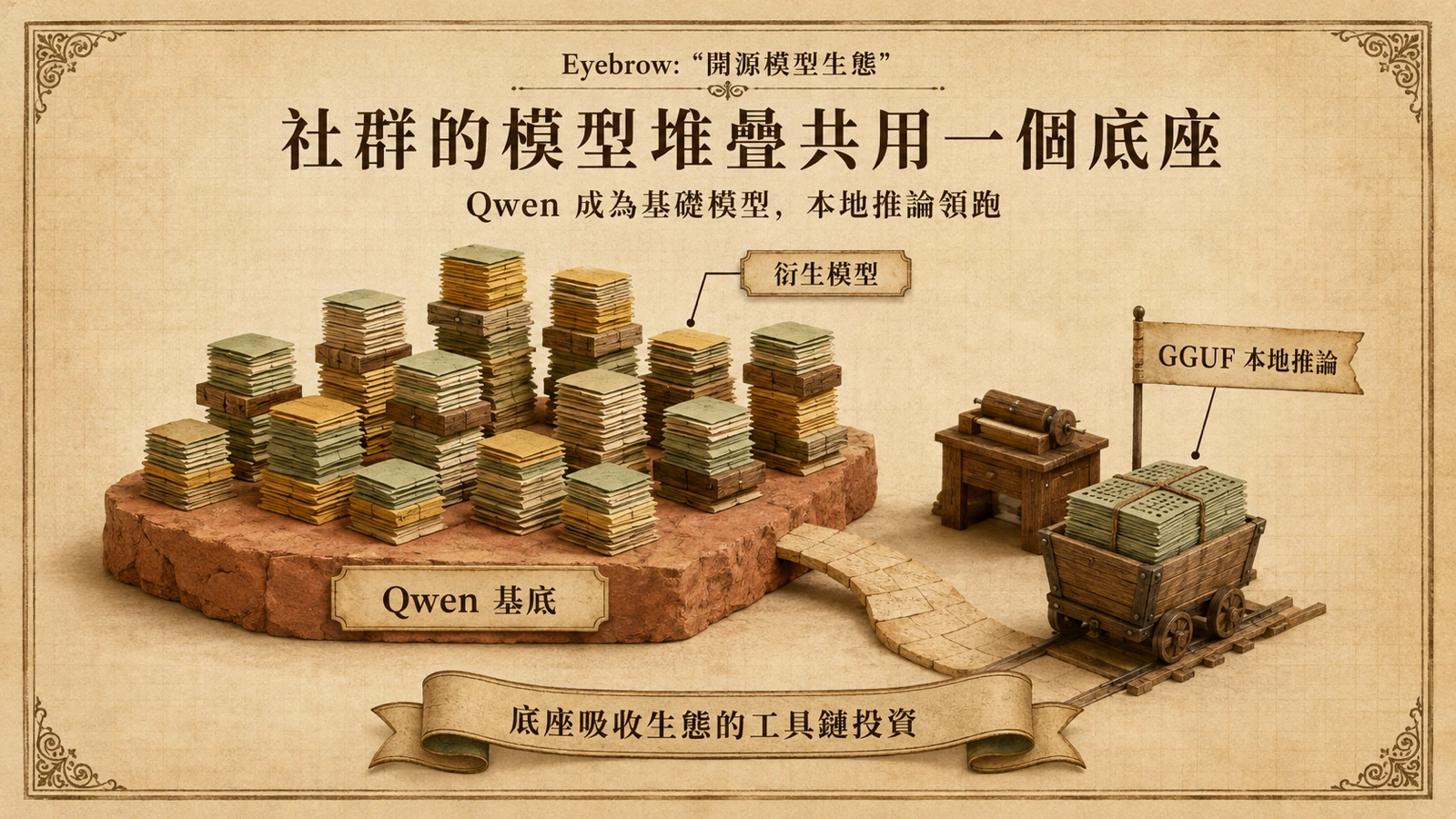 大量衍生模型以 Qwen 為底座建立,本地推論路線每月有 3,960 萬次 GGUF 下載。