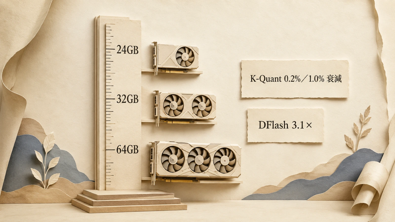 Muse Glimmer 鎖定 24／32／64GB 三檔 VRAM，靠 K-Quant 量化與 DFlash 推測解碼把 30B 模型塞進單張消費級 GPU。