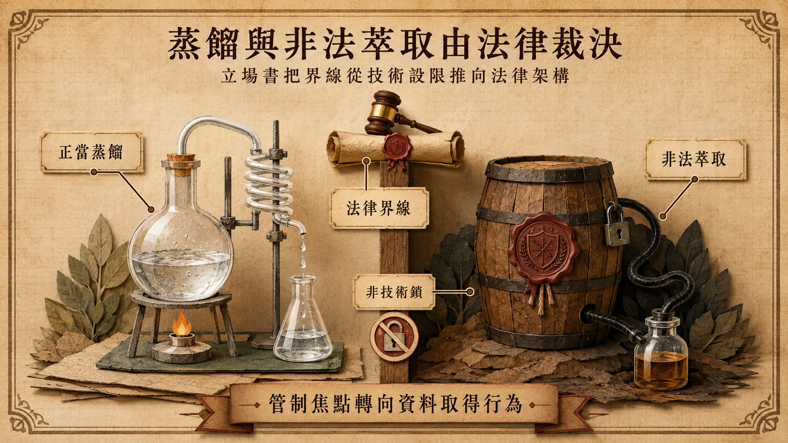 合法模型蒸餾與非法萃取的界線，應由資料取得方式、合約與資安行為判定。